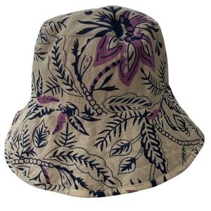 NWT hat attack Bucket Hat Block Print Floral, Purple, Navy, Gray 90s Style OS